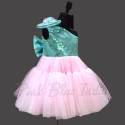 Kids girl Sequin Party Wear One Shoulder dress