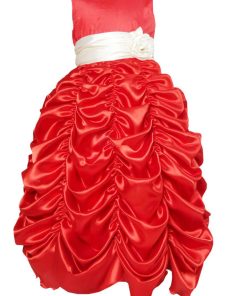 Kids Sleeveless Multi-layered Formal Wedding Gown Red