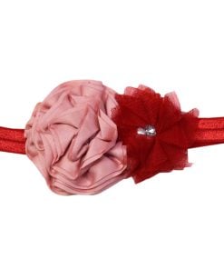 Beautiful Headband for Kids in India in Red with Salmon Flower