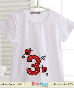 Kids Girls and Boys 3 Year Old Birthday T-Shirts & Tees Bees Print