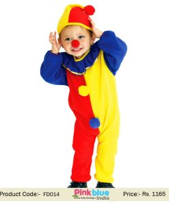 Circus Halloween Costume Dress - Kids Unisex Clown Theme Birthday Party Costume