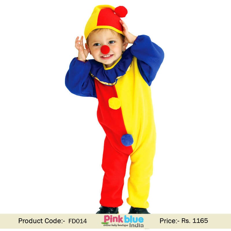 Circus Halloween Costume Dress - Kids Unisex Clown Theme Birthday Party Costume