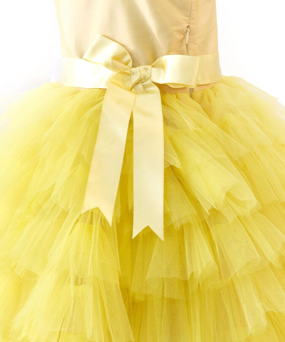 Girls Summer Party Dress in Yellow Color