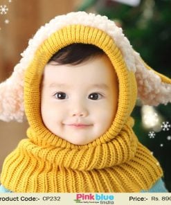 yellow kids woolen cap