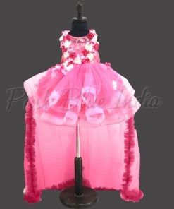 High Low Floral Party Wear Gown for girls Birthday
