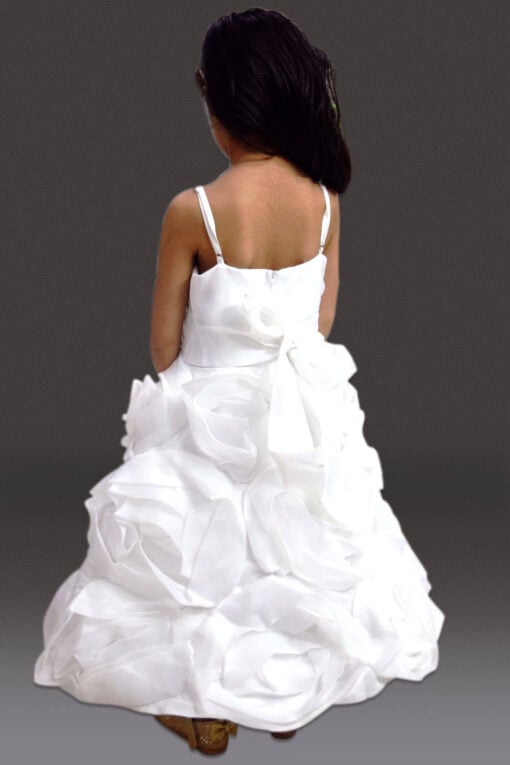 Princess White Floral Birthday Dress for Little Girls