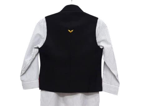 Boys Striped Black & white Shirt with Jacket & black pant
