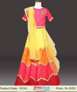 Kids Girls Girlish Lehenga Dress, Designer Indian Party Wear Lehenga in Multi-color