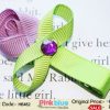 Lavender and Green Flower Shaped Designer Hair Clip for Baby Girls