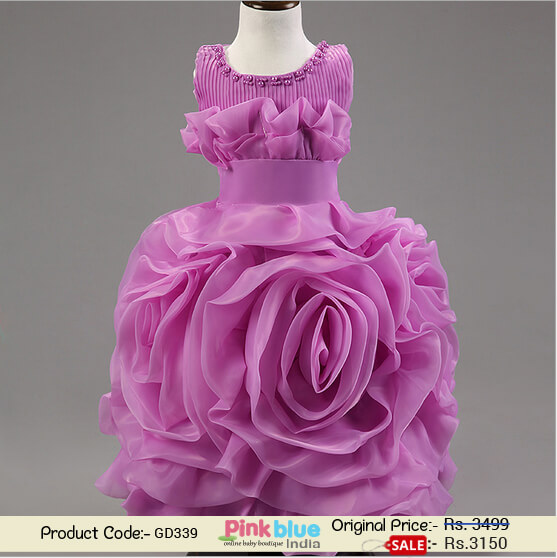 lavender rose flower wedding dress Kids and Baby Girl