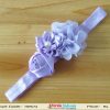 Lavender Colored Infant Headband With Three Flowers