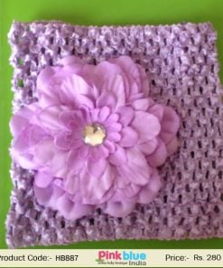 Crochet Flower Hair Band for Baby Girls