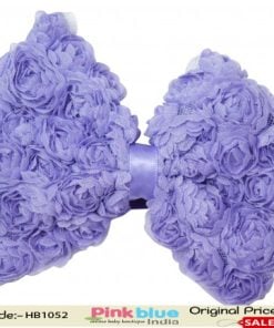 Lavender Floral Bow Hair Accessory for Indian Kids