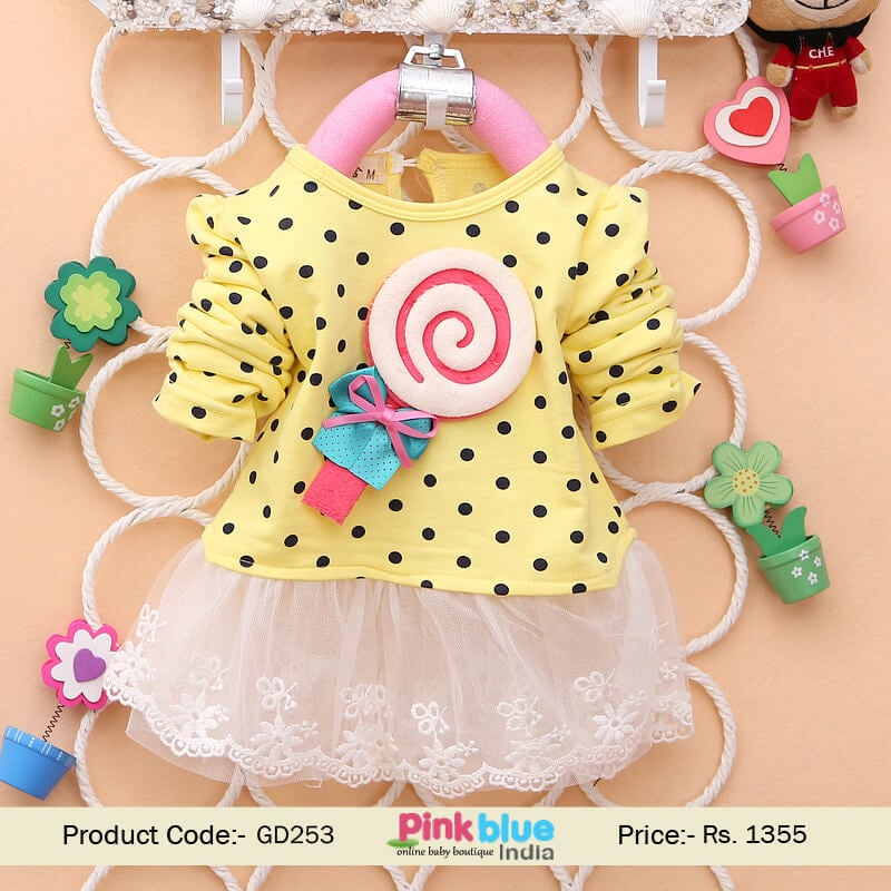 Pretty Designer Candy Dress for Kids
