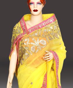 Lemon Yellow Designer Saree Wedding Haldi Function Saree Online India
