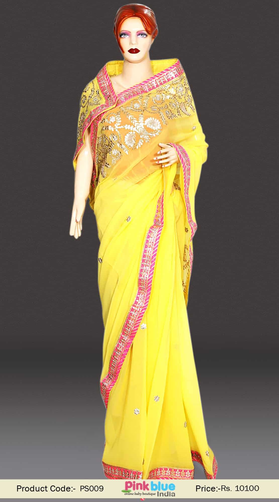 Yellow Color Designer Indian Saree Haldi Function Special Saree