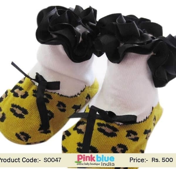 leopard baby girl socks