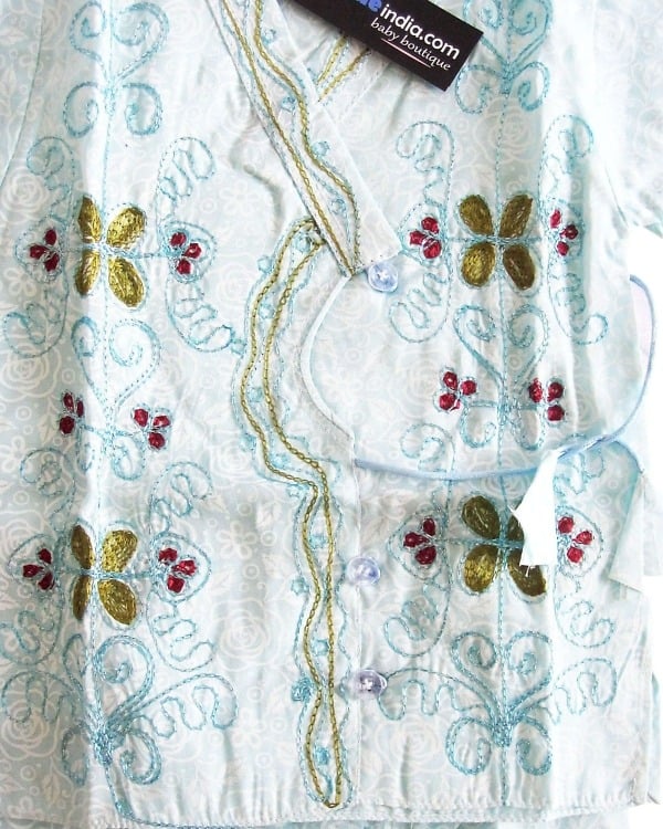 Light blue kurta dhoti set for baby boys traditional festive wear