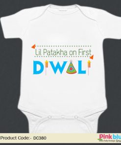 Lil Patakha On first Diwali Personalised Baby Onesies, Newborn Rompers, Bodysuits India
