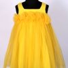 Little Kid Girls Designer Yellow Birthday Wear Frock Dress