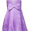 Baby Formal Wear Purple Satin Bow Rhinestone Dress Little Girls