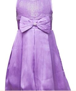 Baby Formal Wear Purple Satin Bow Rhinestone Dress Little Girls