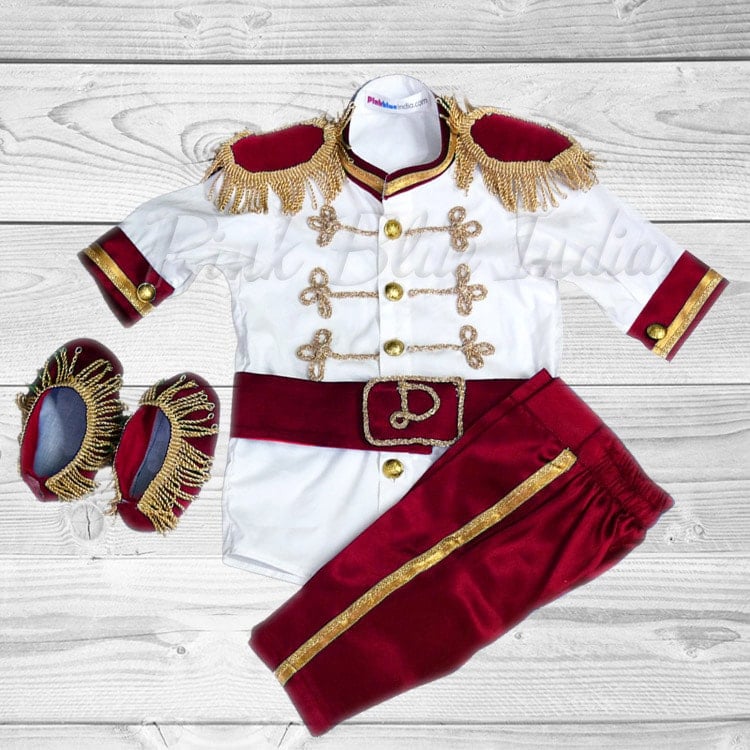 Red Little Prince Birthday Party Costume, 1st Birthday Prince Charming Outfit