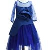 Royal Blue Lycra and Net Long Sleeve Designer Flower Girl Dress