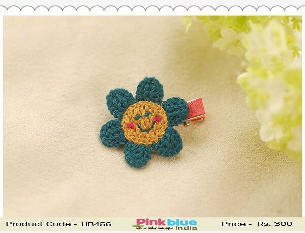Baby Girls Hair Clip with Flower Motif