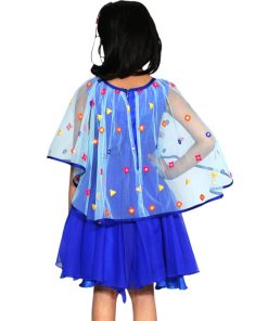 Designer Indian Baby Girl Blue Cape Sleeve Dress