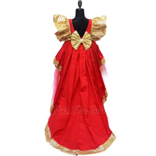 Luxury Red and Gold Sequin Dress – Baby Birthday Outfit
