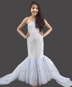 Lycra Silver Little Mermaid Style Dress Online in India