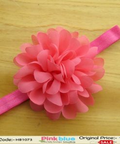 Fabulous Magenta Headband for Children with Peach Pink Flower
