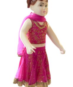 Shop Online Magenta Pink Ethnic Lehenga Dress for Newborn Baby Girls
