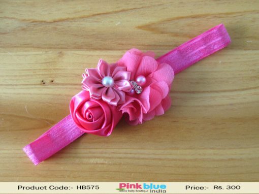 Magenta Pink Hair Band for Toddlers in India