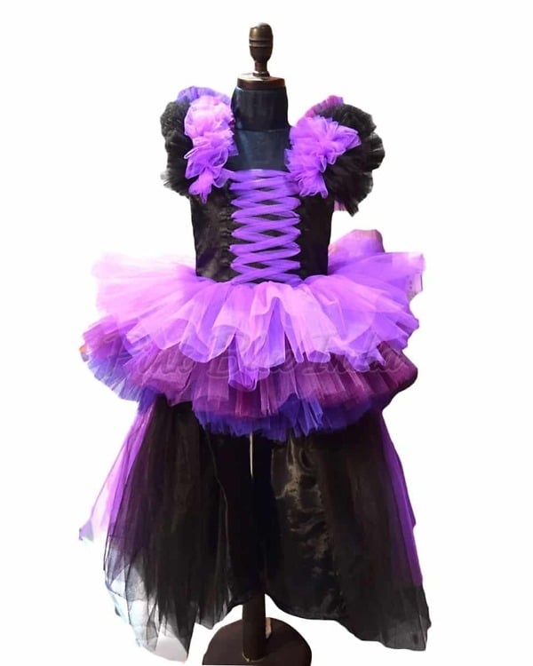 Mal Descendants Birthday Theme dress, Disney Mal Party Dress for Girl