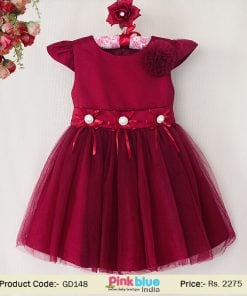 maroon toddler dress