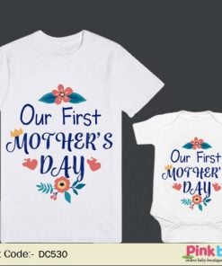 First Mother’s Day Outfit - Mom and Baby Matching Onesie, Women T-Shirt