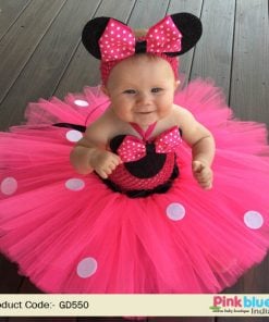 Infant Minnie Mouse Tutu, Hot Pink Minnie Mouse Tutu costume Dress, 1st birthday outfit