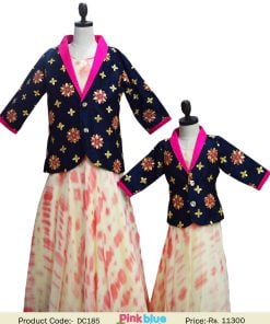 Cute Mommy and Daughter Shibori Evening Dress Online Shop India