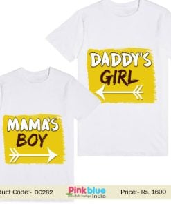 Personalised & Custom T Shirt Print Mommy's Boy and Daddy's Girl