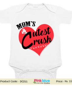 Heart Print Infant Custom One-piece & Personalized Unisex Baby Romper