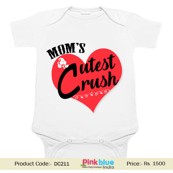 Heart Print Infant Custom One-piece & Personalized Unisex Baby Romper