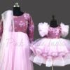 Mom and Daughter Pink Party Wear Gown