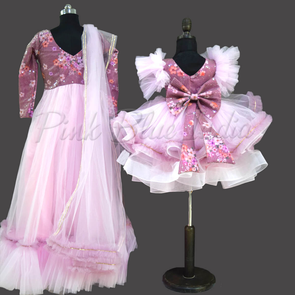 Mother and Daughter Party Wear Dress