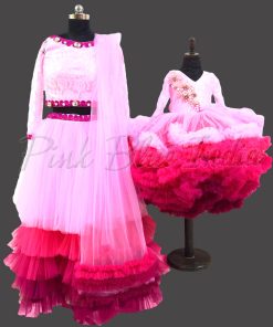 Pink Ombre Mom Daughter Gown Dress