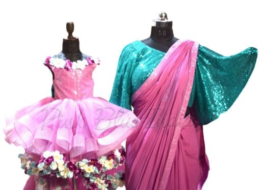 Mom and Daughter Matching Party Wear Dress