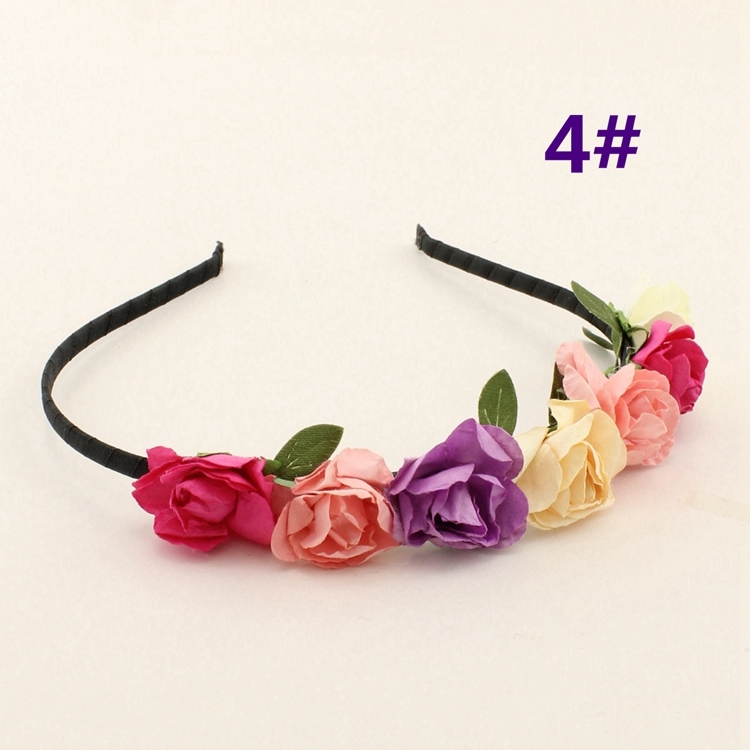 Shop Online Hair Band with Multi Colored Flowers for Little Girls