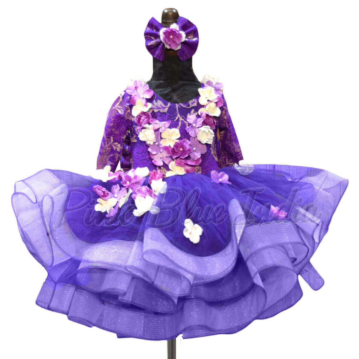 Kids girl Purple Multi Layered Party Wear Gown