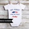 My First 4th of July Romper - Patriotic Baby Onesie, USA Fourth of July Outfit